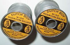 2 Vintage Dutch Boy Rosin Core Wire Solder Radio Electrical Grade 013 Diameter