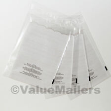 Clear Bags Resealable Suffocation Warning Poly Opp Cello Merchandise Bag 15 Mil