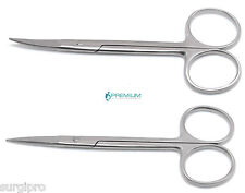 Iris Scissors Straight And Curved 45 Surgical Dental Veterinary Tools Set Of 2