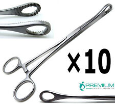 10 Pcs Surgical Veterinary Foerster Sponge Straight Forceps 8 Serrated Ends