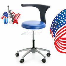 Dental Doctors Stool Adjustable Mobile Chair Medical Pu Leather 360 Rotation