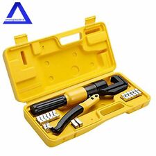 10 Ton Hydraulic Crimper Crimping Tool Wire Battery Cable Lug Terminal With 8 Dies