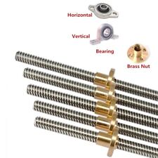 10mm T10x3 Lead Screw Trapezoidal Acme Threaded Rod With Brass Nut 100 550mm