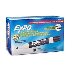 Expo Low Odor Chisel Tip Dry Erase Markers Black 12 Pack 80001