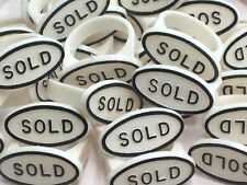 Ring Jewelry Display Sold Sign Ring Tag Insert Lot Of 20 White Black