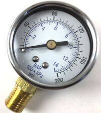 Air Compressor Pressure Gauge 0 200 Psi With 14 Inch Male Thread Amp 2 Face