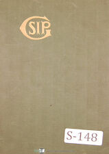 Sip 7p Hydroptic Boring Machine Technical Amp Operations Manual 1952