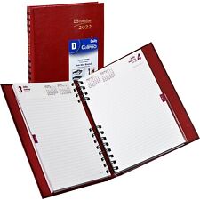 2022 Brownline Cb389cred Coilpro Daily Planner Diary Hard Cover 8 14x5 34