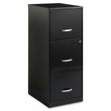 Lorell 3 Drawer File Cabinet Steel 14 14w X 35 12h Black Llr18573