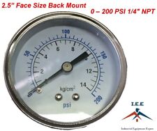 Air Compressor Pressurehydraulic Gauge 25 Face Back Mount 14 Npt 0 200 Psi