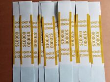 20 Self Sealing Gold 10000 Straps Currency Bands For Bank Money Cash Bill