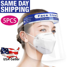 5pcs Face Shield Plastic Reusable Safety Full Protection Visor For Men Women