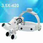 3.5x Medical Surgical 420mm Magnifier Binocular Optical Loupes 5w Led Headlight