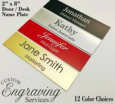 Name Plate Office Desk Door Stall Plate 2x8 Sign Plaque Premium Quality