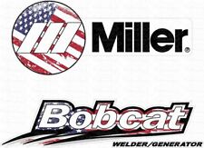 Usa Flag Miller Welder Bobcat Glossy Decal Sticker Set Of 4 Decals