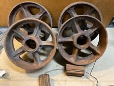4 Antique Cast Iron Hit Miss Gas Engine Cart Wheels 8 X 3 Set Old Industrial