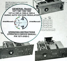 General Radio 1571 1581 1582 1583 Variac Instruction Ops Amp Service Manual