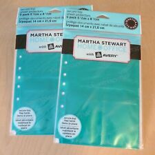 2 Martha Stewart Sheet Protectors 55x85 Secure Top 4 Pockets Teal Blue Green