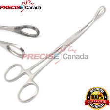 Body Piercing Sponge Forceps 7 Un Sloted Serrated Curved Surgical Tools