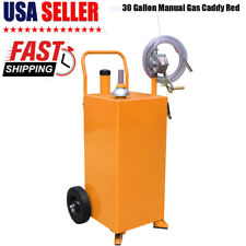 30 Gallon Gas Caddy Tank With Pump Amp Hose Fuel Storage Gasoline Fluid Diesel Usa