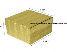 Wholesale 200 Gold Cotton Fill Jewelry Packaging Gift Boxes 3 12 X 3 12 X 2
