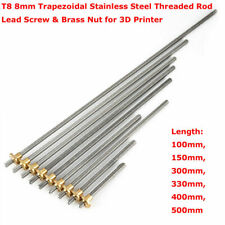 T8 Stainless Steel Lead Screw 8mm Acme Threaded Rod With Brass Nut 100mm 500mm Chu