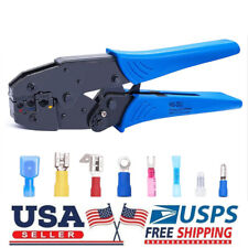 Crimping Tool Insulated Wire Crimper Pliers Connectors Ratcheting Butt Terminal