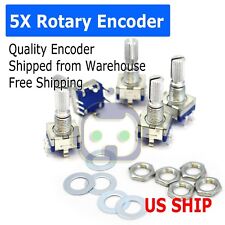 5x Ec 11 Rotary Encoder Digital Potentiometer 20mm Knurled Shaft With Switch Usa