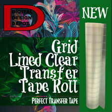 Feet Roll Clear Transfer Paper Tape With Grid For Adhesive Vinyl 12 X 10 Yards