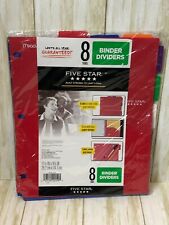 Five Star 8 Tab Binder Dividers With Pocket Label Erase Reuse Multicolor