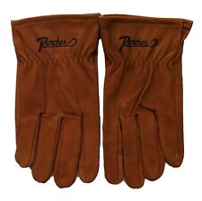 1 Pair Rancher By Plainsman Brown Goatskin Cabretta Leather Gloves S L New