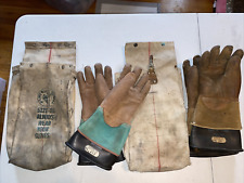 Linemans Electrician Kunz Insulated Salisbury Rubber Gloves 2 Sets 1 Vintage