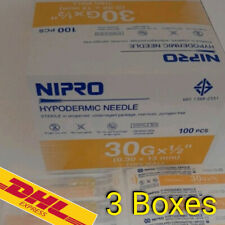 3 Boxes 30g 12 Nipro Hypodermic Thin Wall Sterile 03 X 13 Mm Science Lab