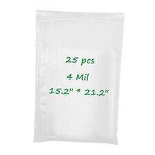 New Listing25pcs Zipper Reclosable Plastic Bags 4 Mil Large Thick Clear 152 X212