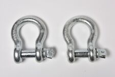 2x 1 Galv D Ring Bow Shackle Screw Pin Clevis Rigging Towing Wll 85ton 18500lb