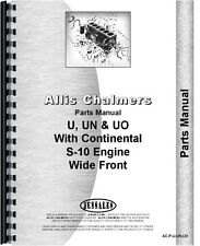 Allis Chalmers U Un Uo Tractor With Continental Engine Parts Manual