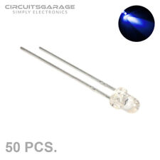 50 X 3mm Ultra Bright Water Clear Blue Led Light Emitting Diode Bulb Usa
