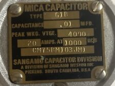 Vintage Cm75bm103jm1 Sangamo Capacitor 4000v Mica Capacitor 20 Amp See Pics