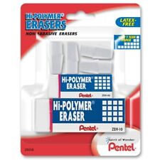 Pentel Hi Polymer Eraser Mixed Pack 4 Cap Erasers 1 Small Block 1 Large Block