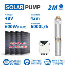 4 Dc Deep Bore Well Solar Water Pump 48v 600w Submersible Mppt Controller Kit