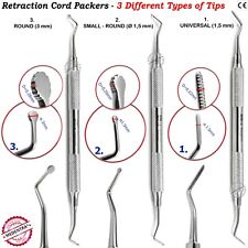 Retraction Cord Packers Gingival Gum Tissue Instruments Place Packing Cord 3 Pcs