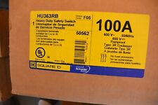 New Square D Hu363rb 100a 600v Non Fusible 3r Outdoor Disconnect
