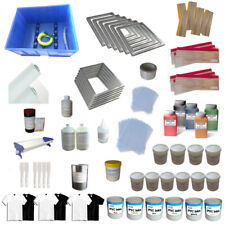6 Color Screen Printing Materials Kit With Manual Tools Squeegee Coater Press Ink