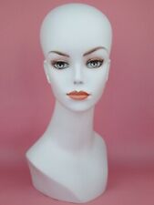 Fiberglass Mannequin Female Head White Woman Bust Doll Store Display Wig Stand