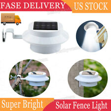 Solar Powered Outdoor Garden Light Gutter Fence 3 Led Wall Yard Home Bulb Lamp