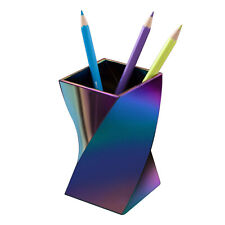 Stylish Aurora Wave Pen Holder Pencil Cup Desktop Organizer Rainbow Surface