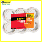 Scotch 3m Storage Packing Tape 6 Rolls Heavy Duty Shipping Packaging Moving New.