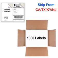 1000 Shipping Labels 85x55 Half Sheet Self Adhesive Address Label 2 Per Sheet