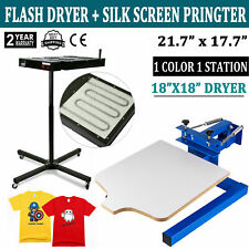 1 Color 1 Station Silk Screen Printing Press Machine Equipment With18 Flash Dryer