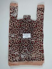500 Qty Leopard Print Design Plastic T Shirt Retail Shopping Bags With Handles